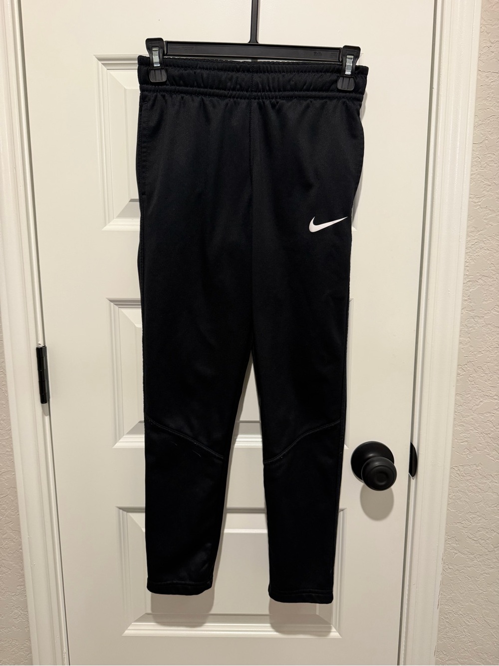 Nike Therma-Fit Black Kids Dri-FIT Training Joggers with White Swoosh